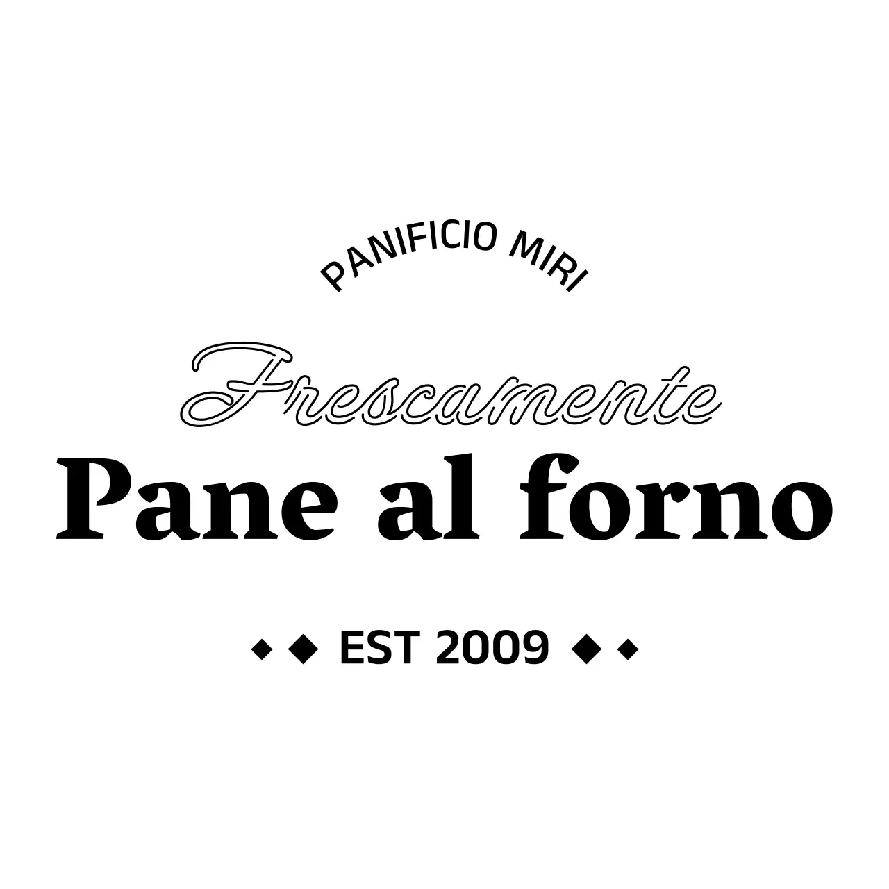 Logo nero con combinazione di caratteri