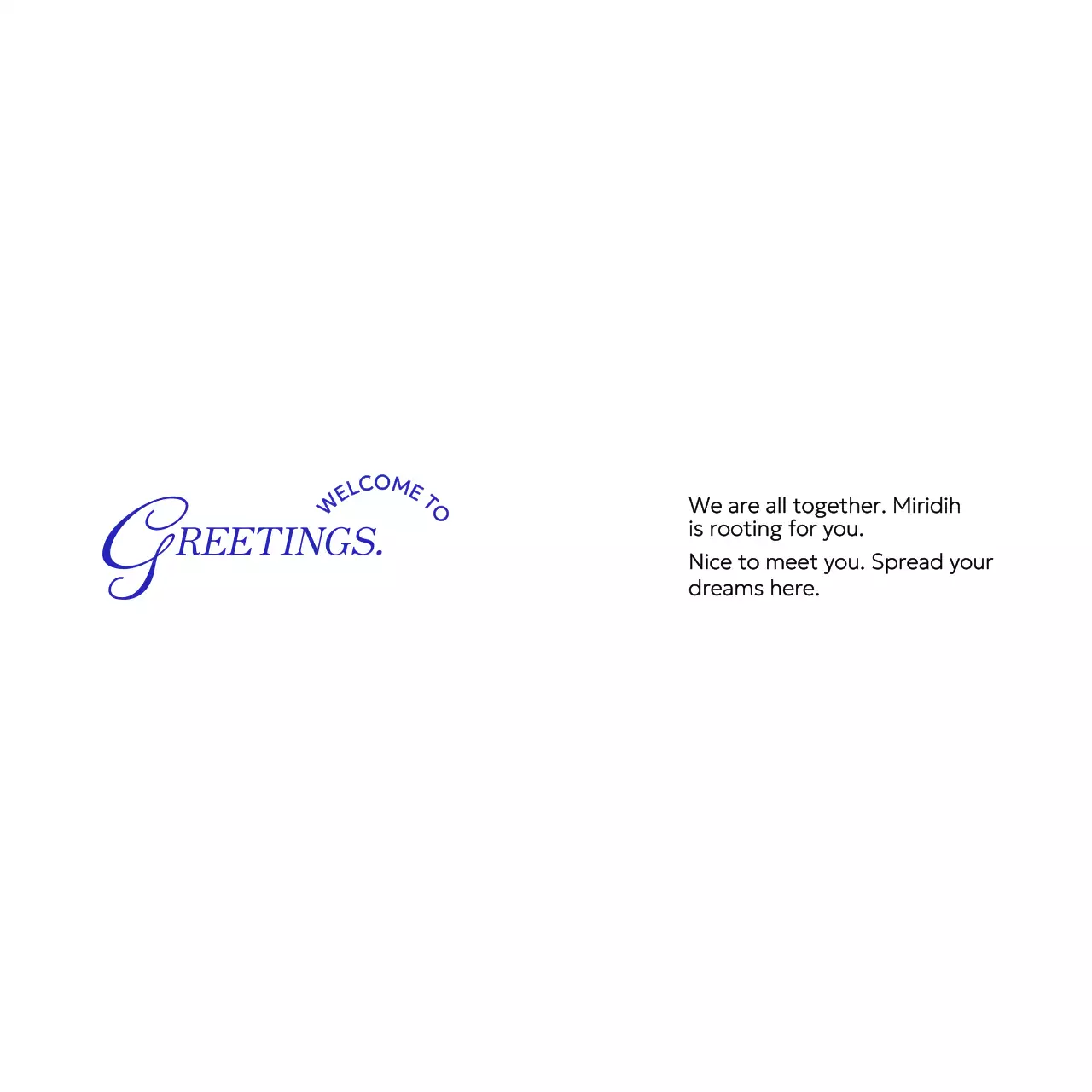 Perlengkapan selamat datang korporat dengan nuansa vintage yang berkelas dengan teks kursif dan serif berwarna biru.