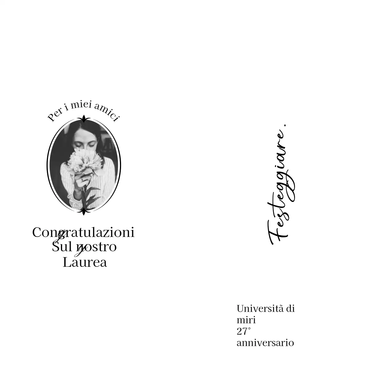 Laurea con un tocco di classe con fiori e foto