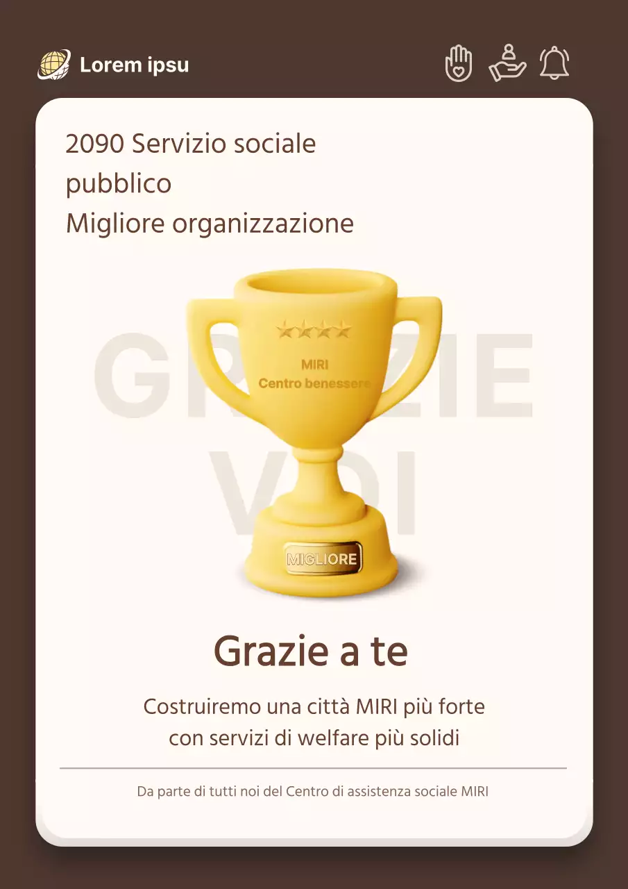 Annuncio di premiazione minimalista in giallo e marrone
