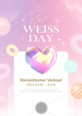 Illustration eines Herzbriefs zur Werbung für den White Day