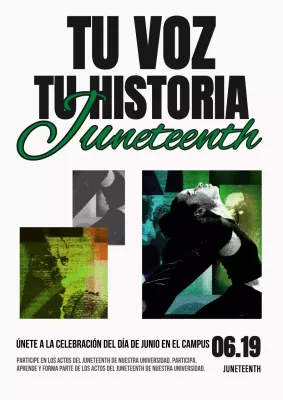 Promocione su evento universitario en verde y blanco