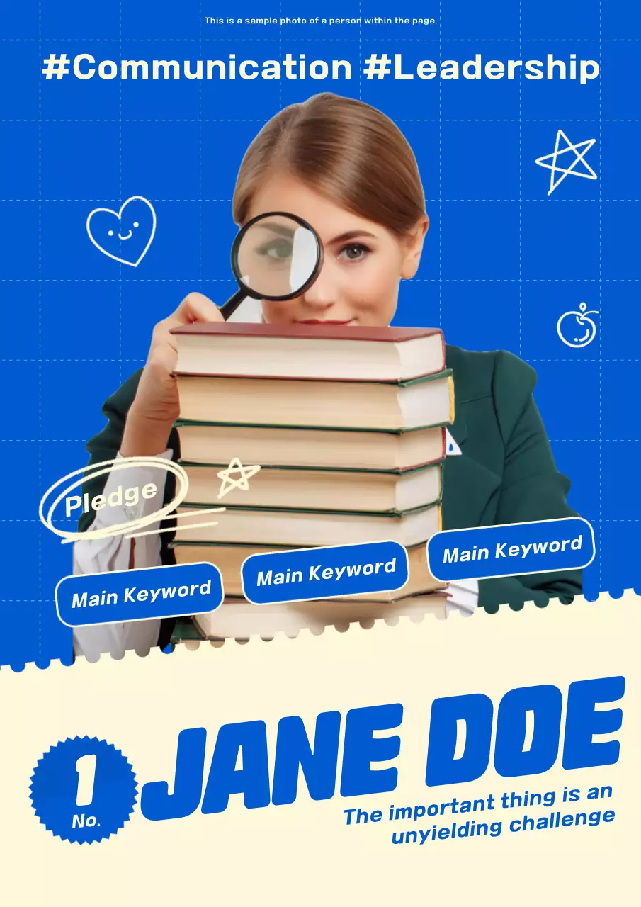 블루 모던 리더십 가이드 포스터