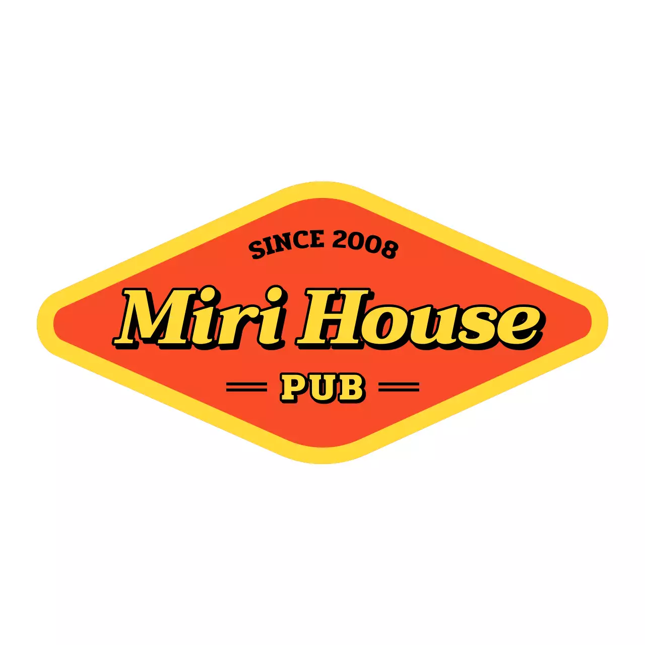 オレンジ・黄色の菱形パブのPR