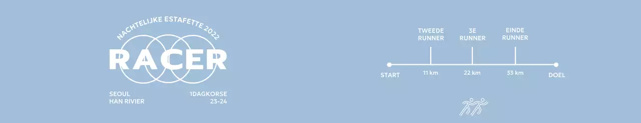 Ontwerp met marathonthema en informatie over het wedstrijdschema