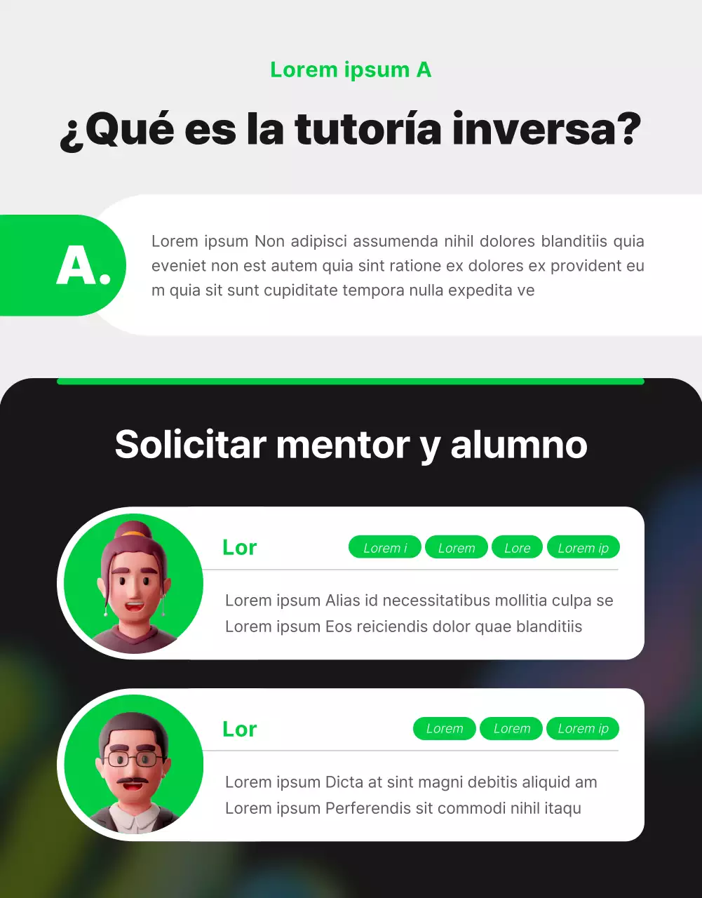 Promueva la contratación interna de mentores con una moderna imagen en blanco y verde