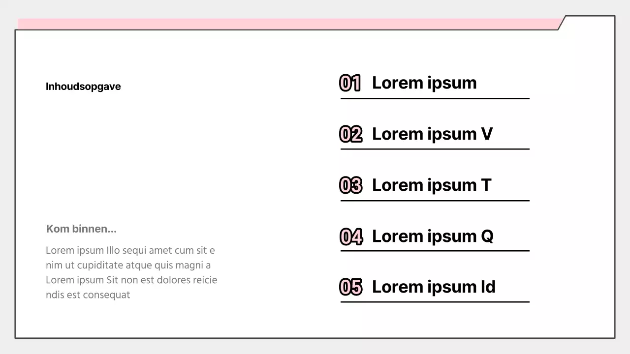Eenvoudig rapport met roze enquêteresultaten