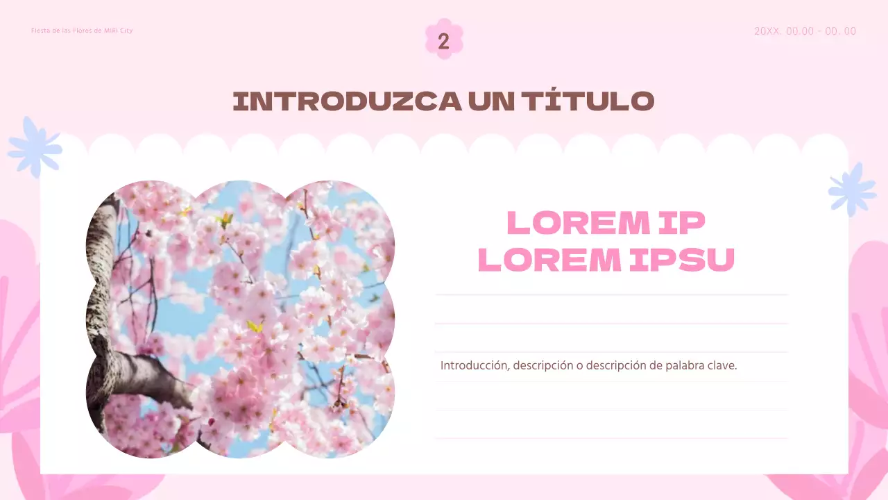 Un planificador floral primaveral con toques de rosa y azul claro