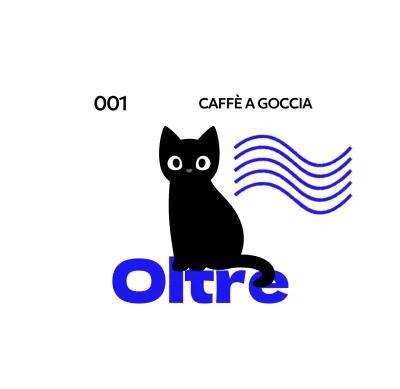 Merchandising da bar con simpatici gatti e testo e onde blu