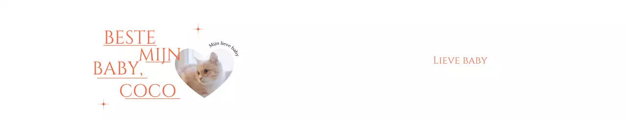 Schattige merchandise met foto's van kattenharten en rode glitters