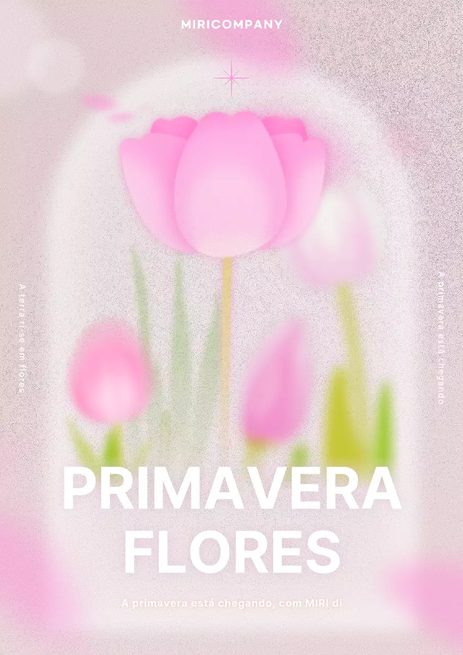 Arte simples de flores de primavera em tons de rosa e chartreuse