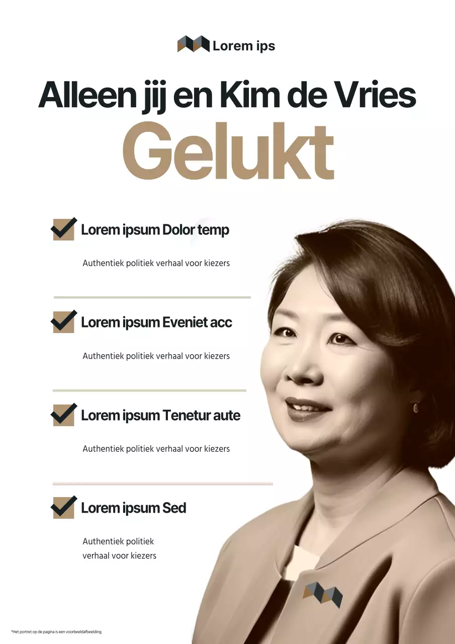 Een eenvoudige beige en zwarte verkiezingscampagne