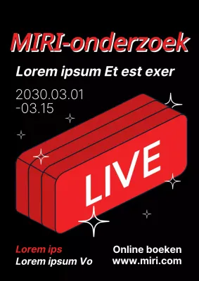 De rood-zwarte pop-art van de studiestrategiebriefings promoten