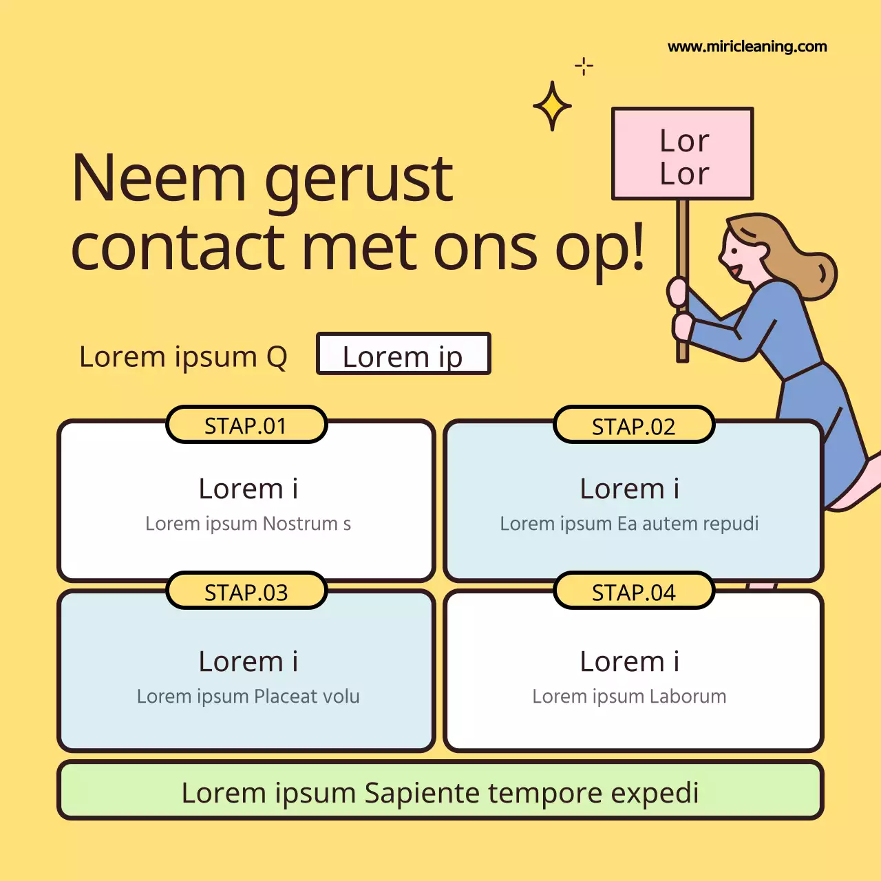 Promoot je gele, leuke schoonmaakbedrijf