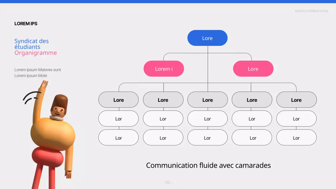 Un simple rapport d'orientation des nouveaux étudiants de l'université en bleu et rose