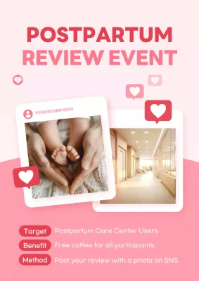 Pink Modern Postpartum Promotion Poster