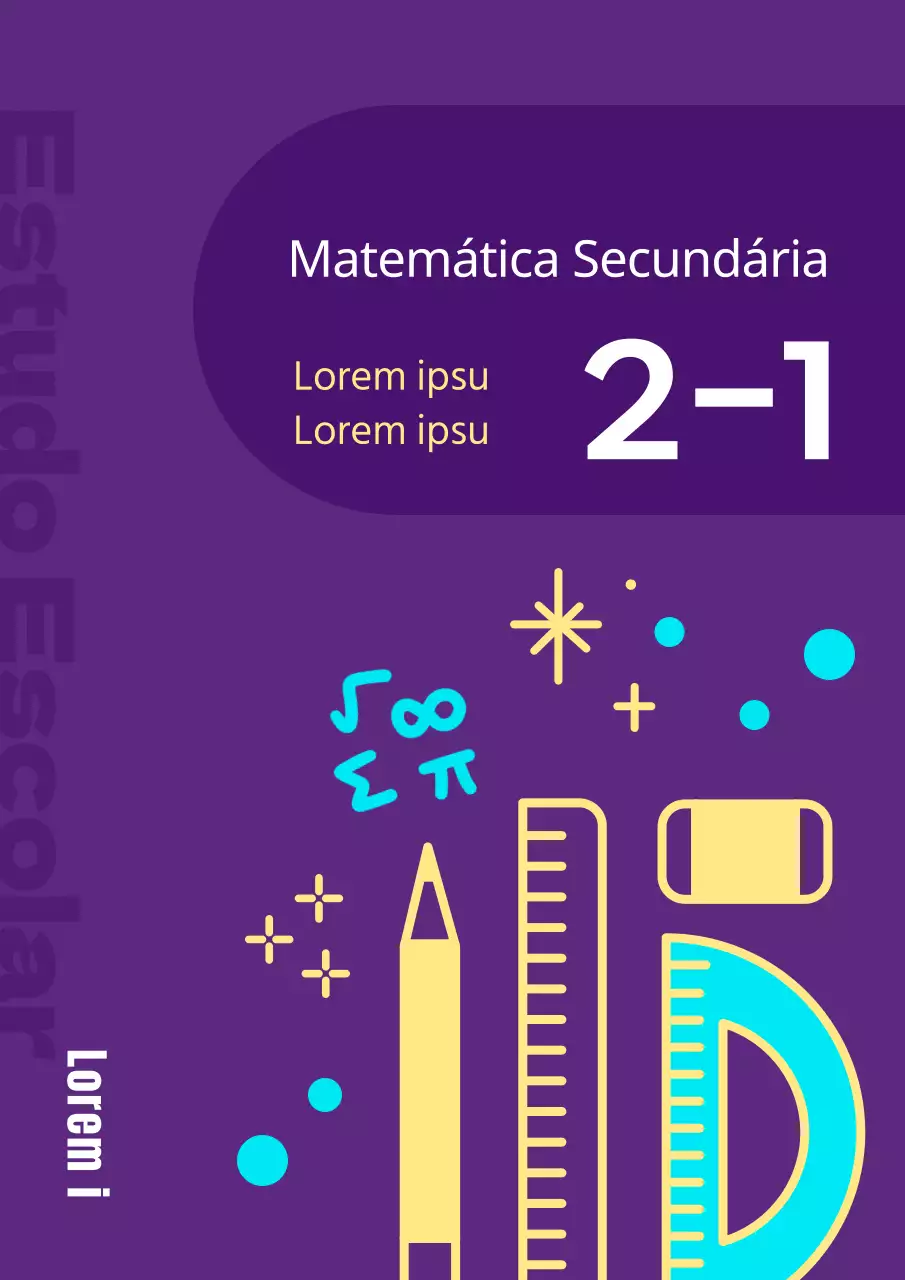Um simples caderno de perguntas do ensino básico em roxo e amarelo