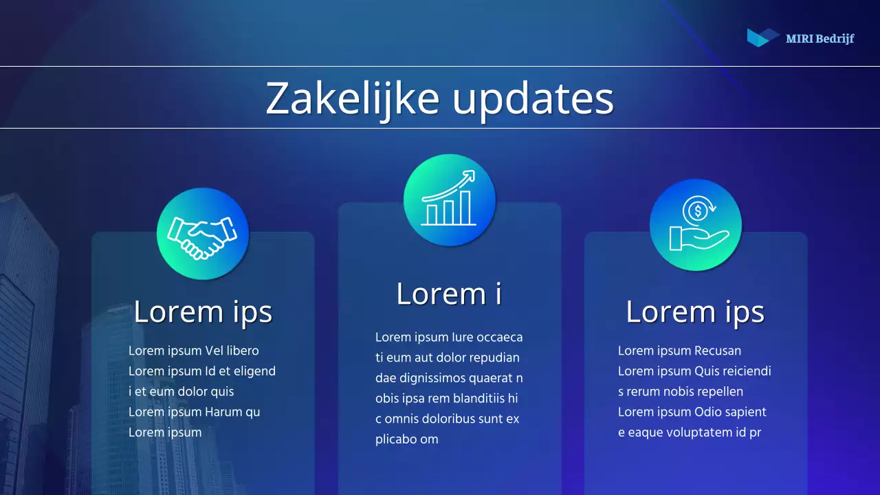 Een eenvoudig aandeelhoudersrapport in blauw