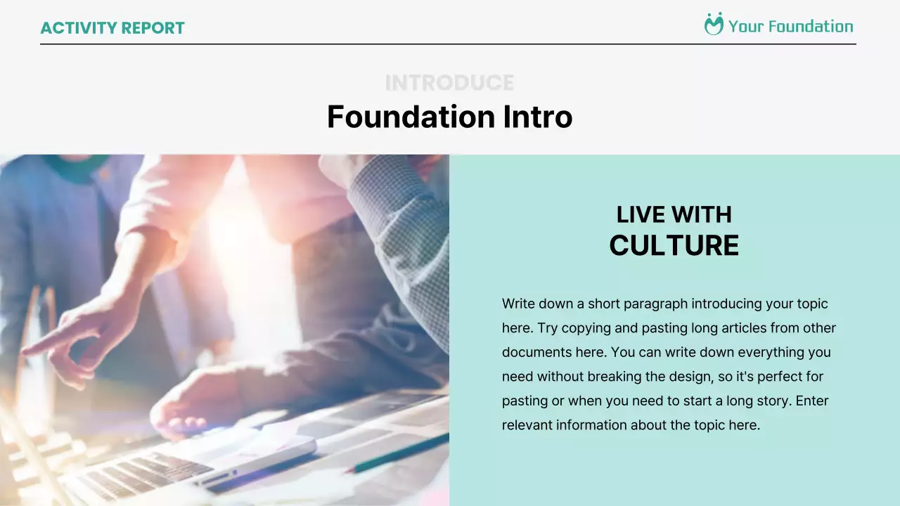 Mint Modern Activity Report Document Presentation