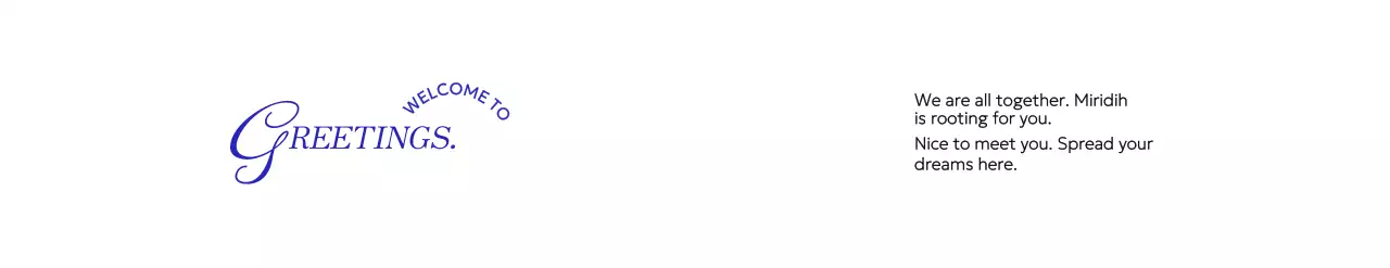 Perlengkapan selamat datang korporat dengan nuansa vintage yang berkelas dengan teks kursif dan serif berwarna biru.