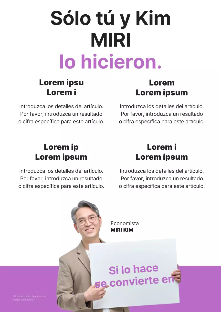 Folleto electoral sencillo en morado