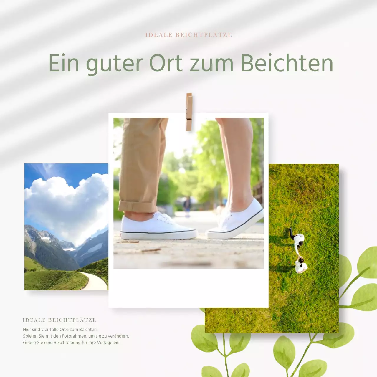 Ein moderner Ort der Beichte in Chartreuse und weißer Post