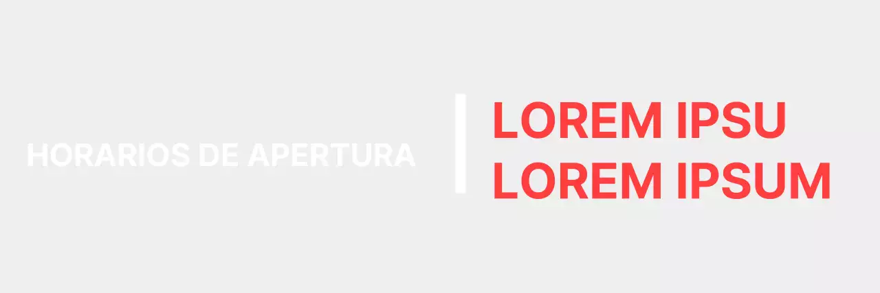 Tipografía blanca roja horario de apertura limpio