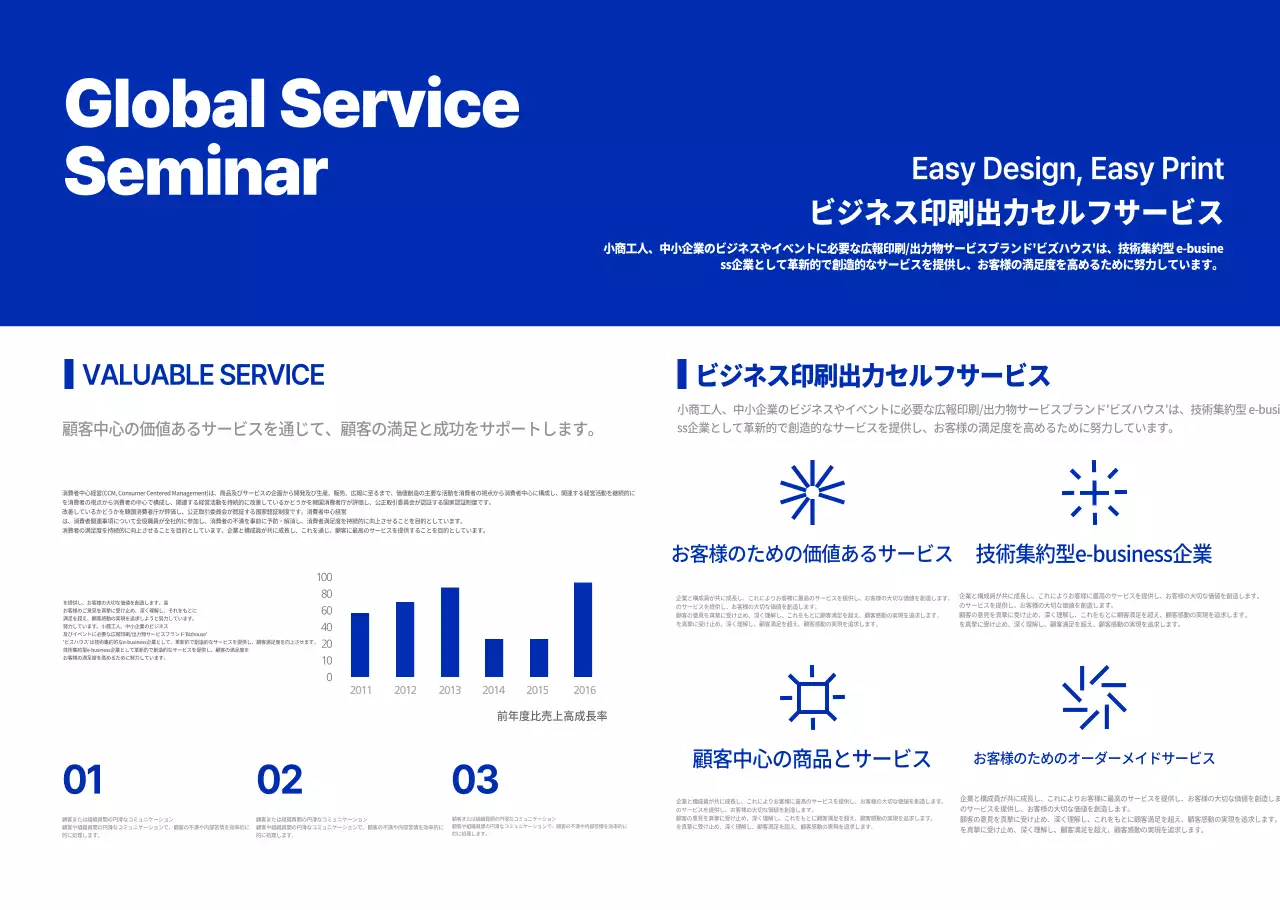 ブルートーンの洗練された企業セミナー内容紹介