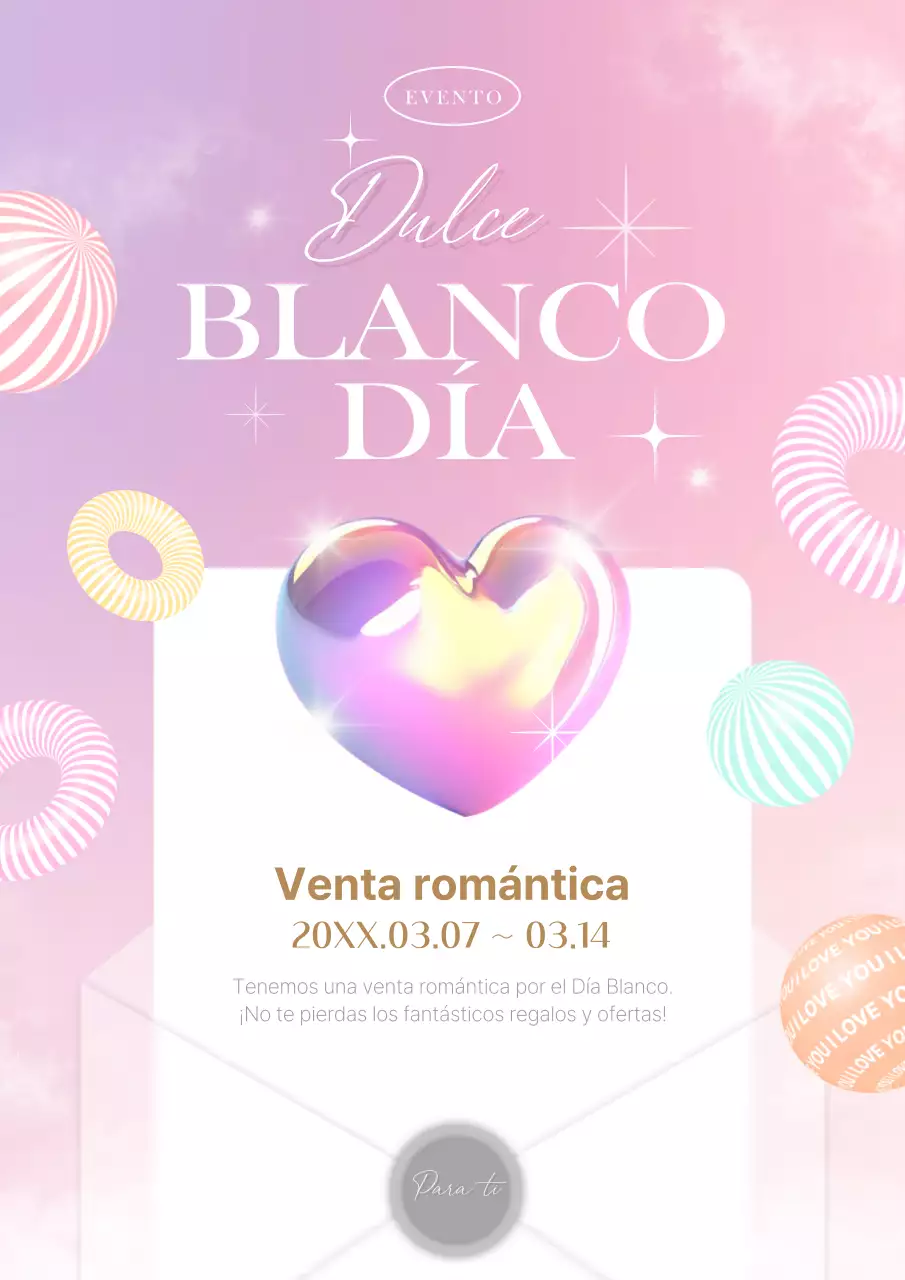 Ilustración de carta con corazón para promocionar el Día Blanco
