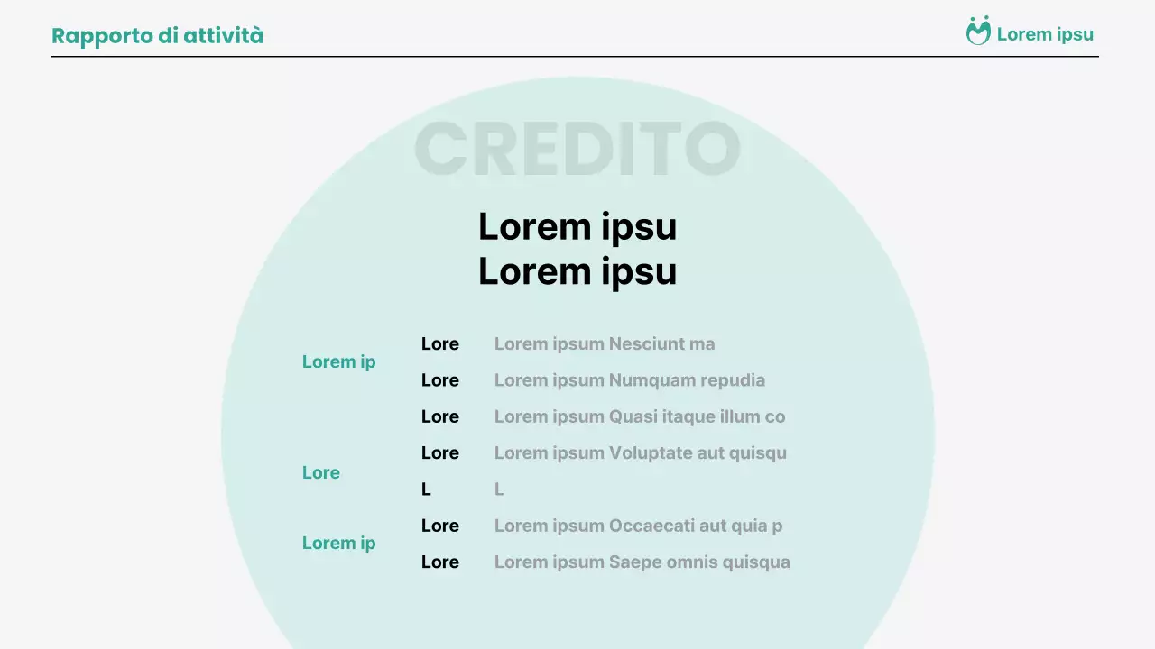 Rapporti di attività semplici, color menta e di forma allungata