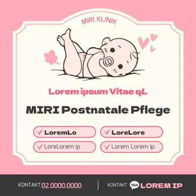 Werben Sie für Ihr rosa-weißes Mutterschaftsheim