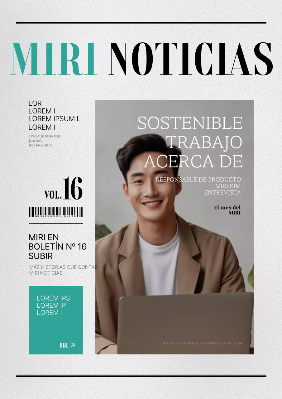 Un sencillo anuncio de notificación de carga del boletín de empresa en menta y gris