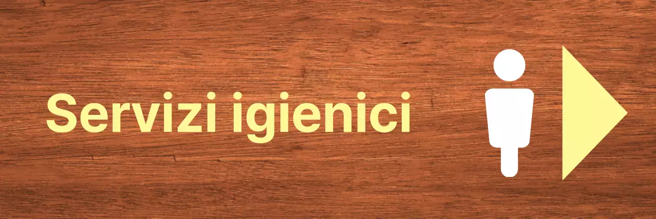 Marcatura della toilette a punta gialla e bianca