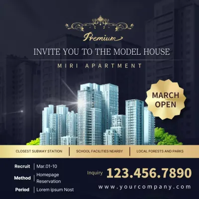 Black Modern Apartment Promotion Social Media Post