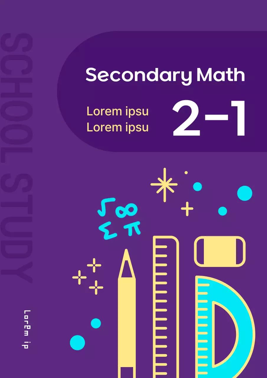 Simple Middle School Problem Book in Purple and Yellow