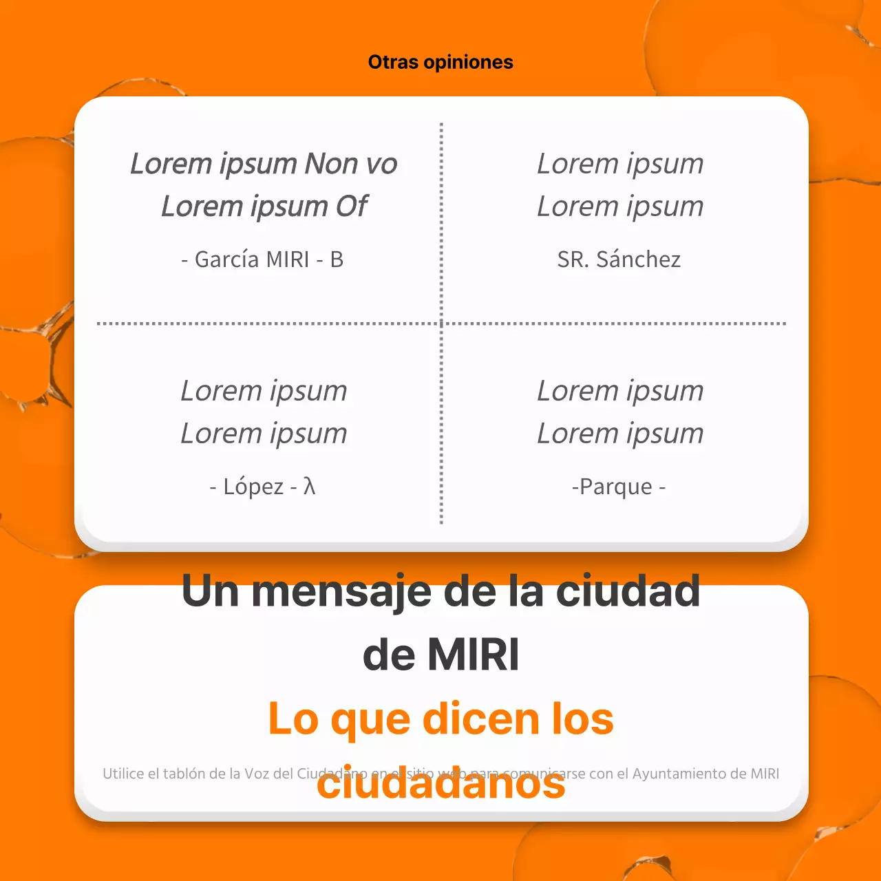 Un toque de amarillo y naranja en el informe de política cívica