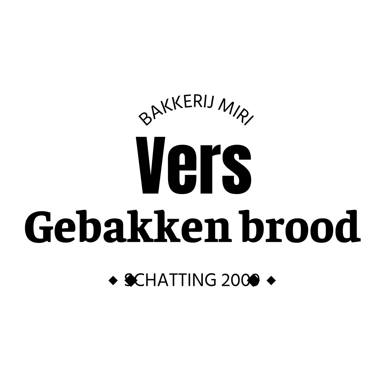 Zwart typo combinatielogo