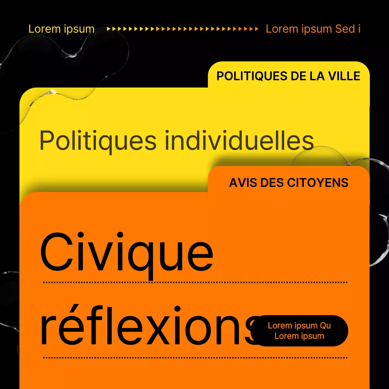 Une touche de jaune et d'orange dans le rapport sur la politique civique