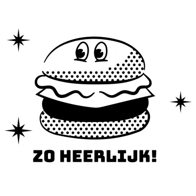 Zwarte Hamburger Stip Beeldverhaal Illustratie