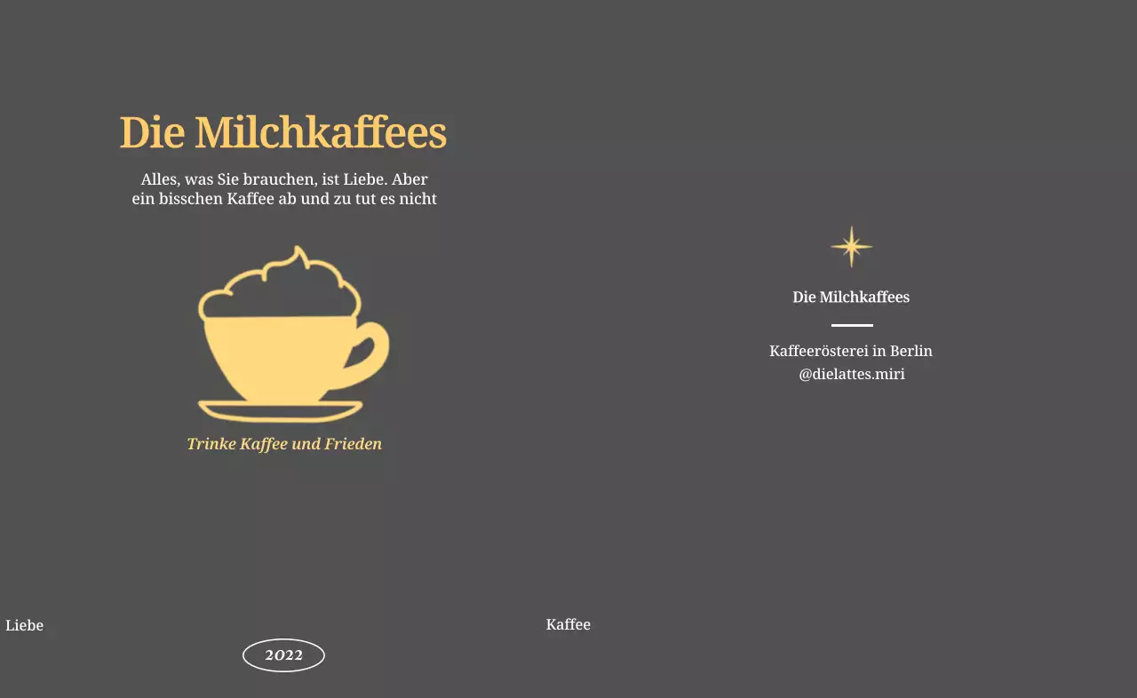 Beruhigendes Café-Design mit süßen Milchkaffee-Illustrationen