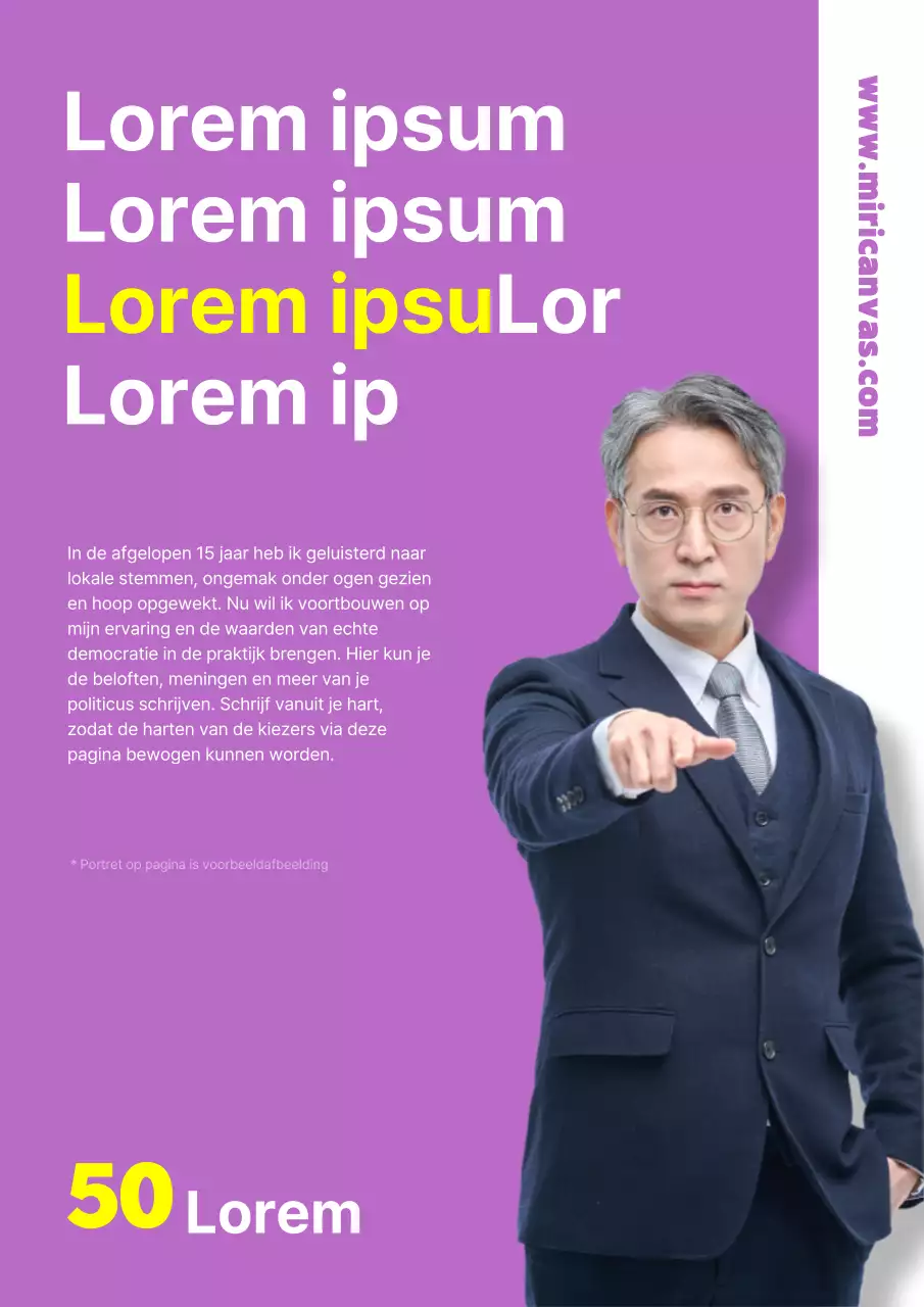 Eenvoudige kandidaat flyer in paars