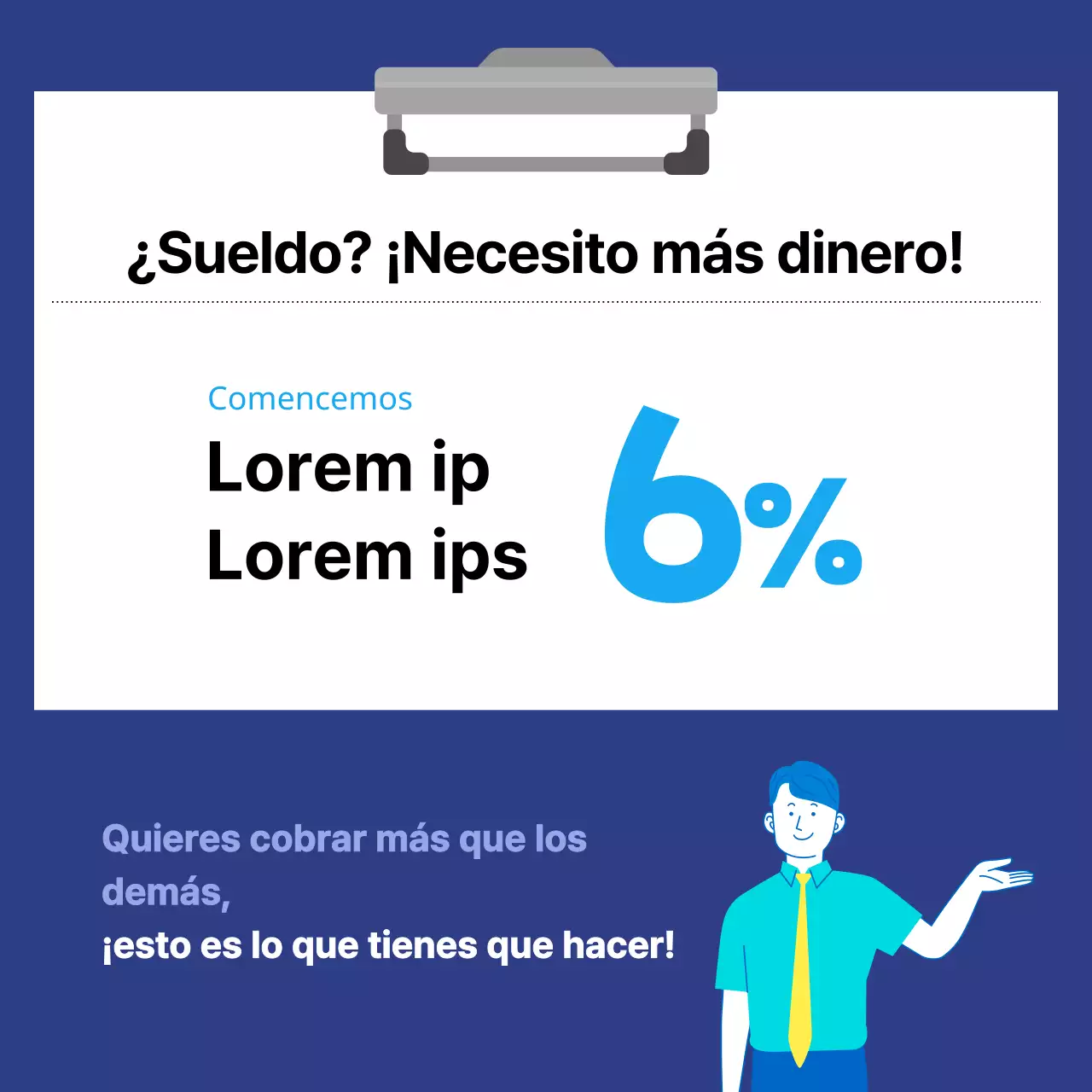 Una guía moderna de negociación salarial en azul y azul claro