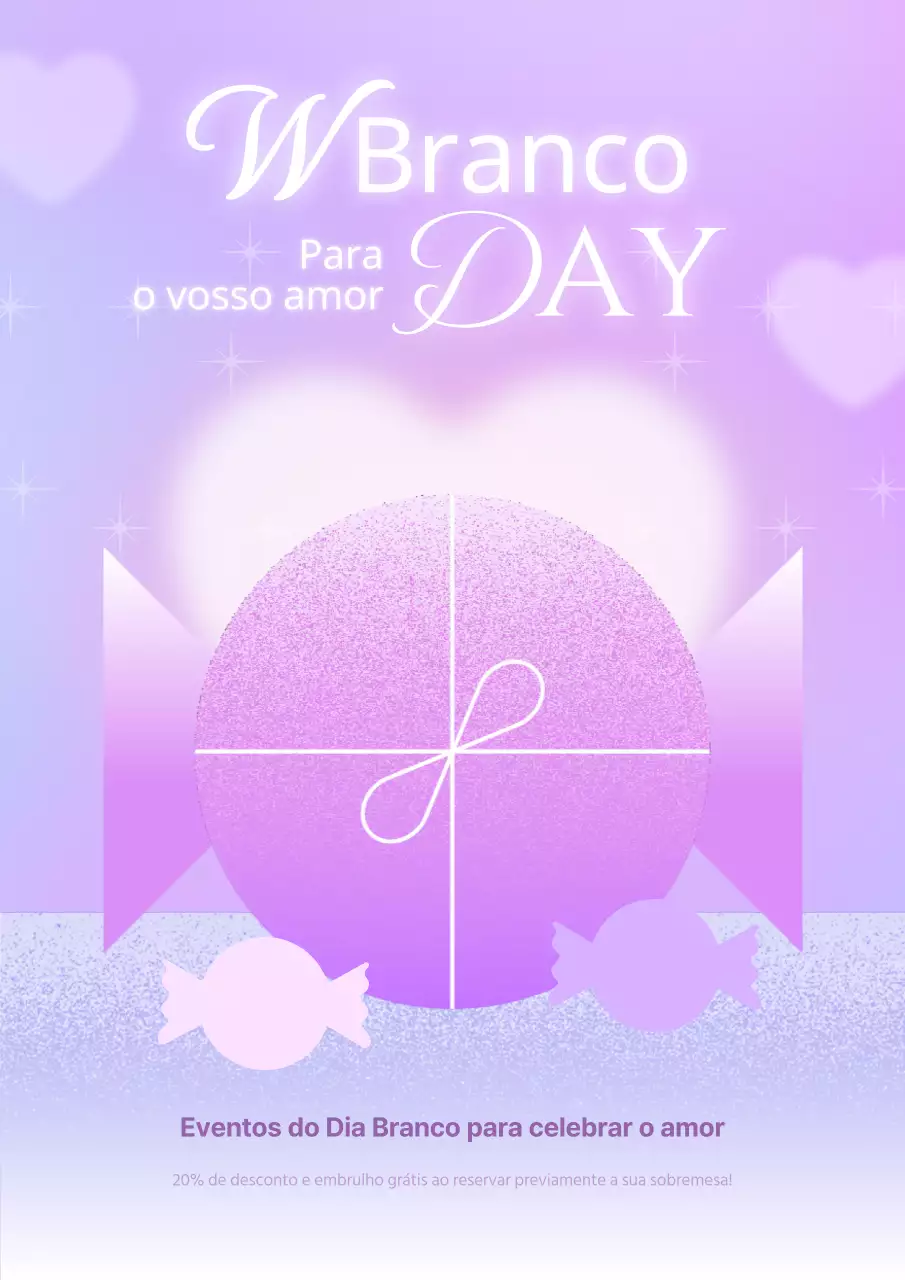 Folheto de desconto Gradient White Day em roxo