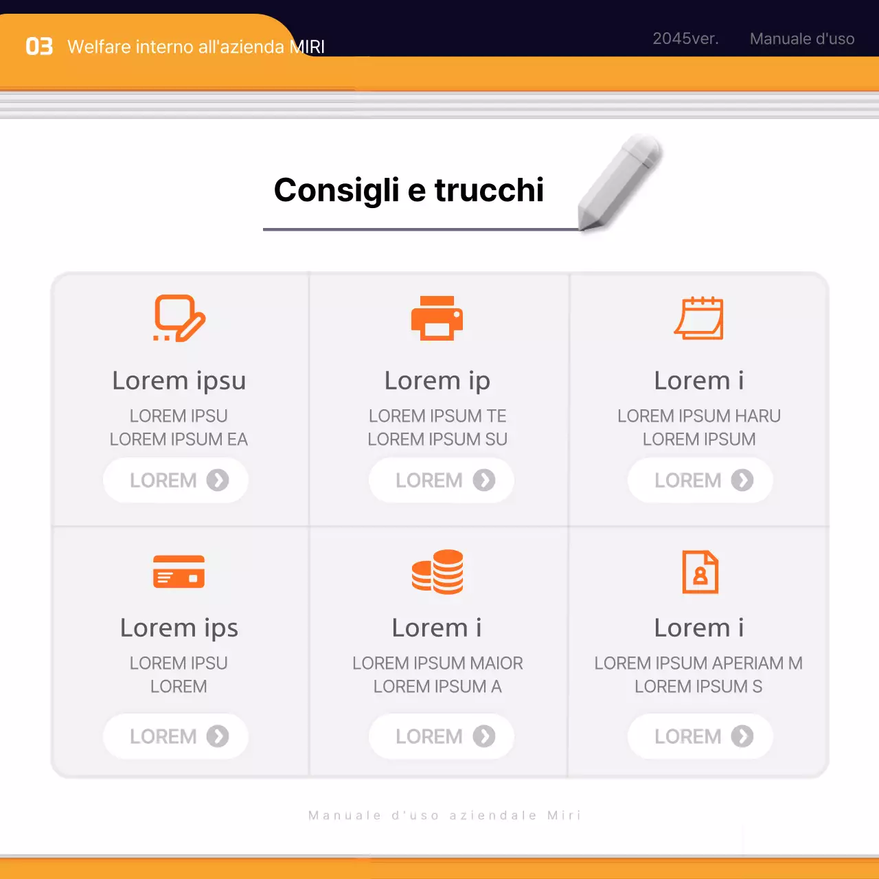 Materiale di formazione per i nuovi assunti semplice, nero e arancione
