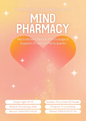 Orange Elegant Counseling Recruitment Poster