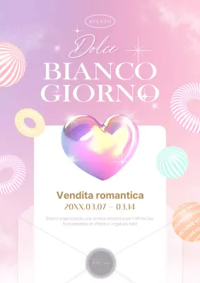 Illustrazione di una lettera a forma di cuore per promuovere la Giornata Bianca