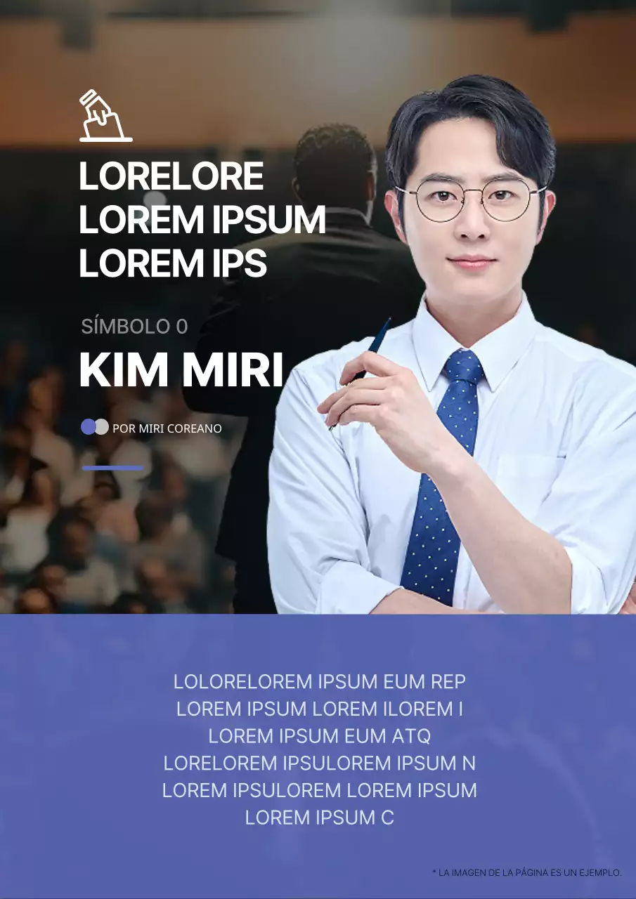 Una sencilla campaña azul y gris para promocionar su candidatura