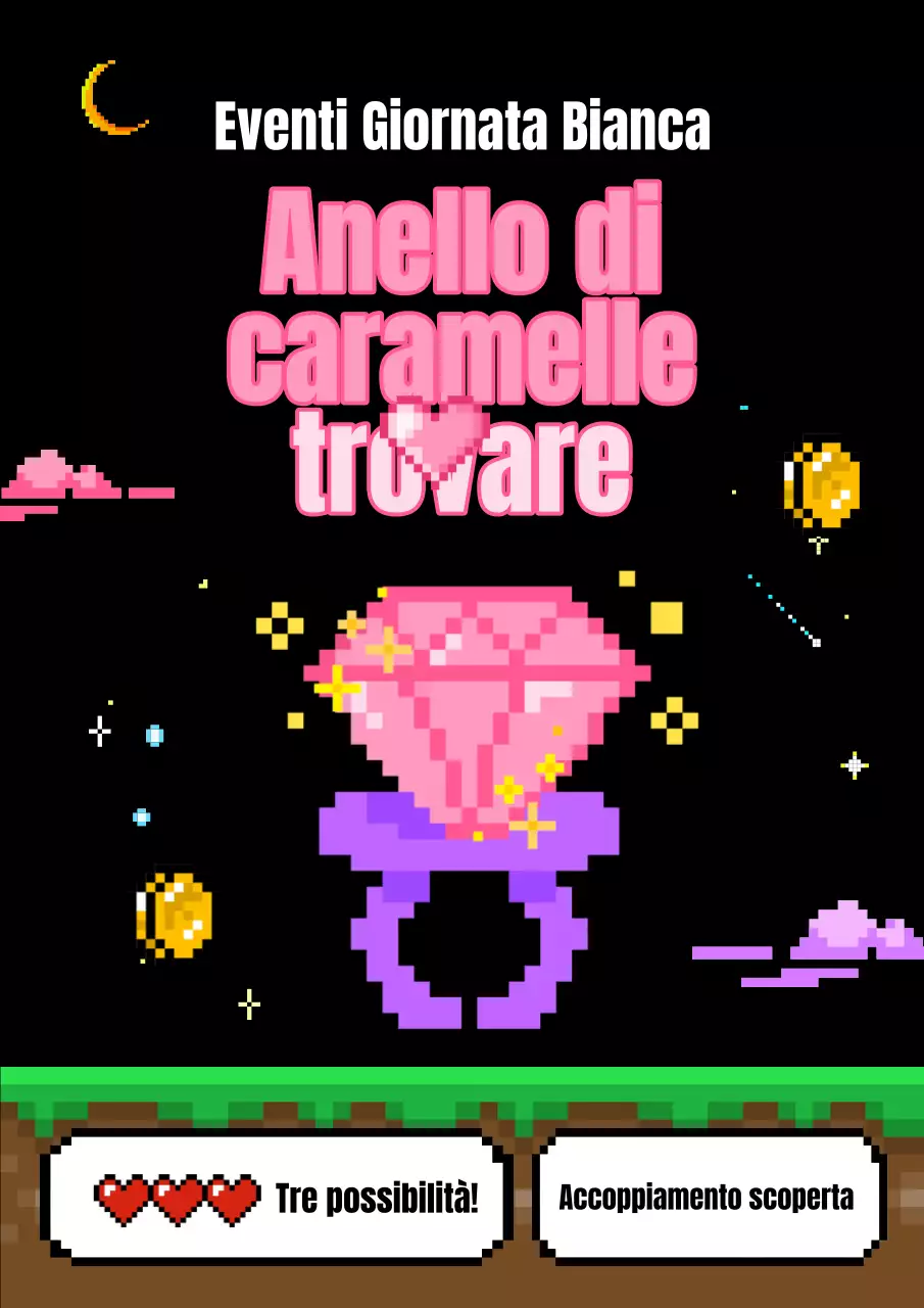 Pubblicità dell'evento di gioco White Day in rosa e nero