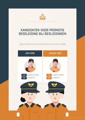 Eenvoudige promotieaankondiging voor brandweerman in oranje en kaki