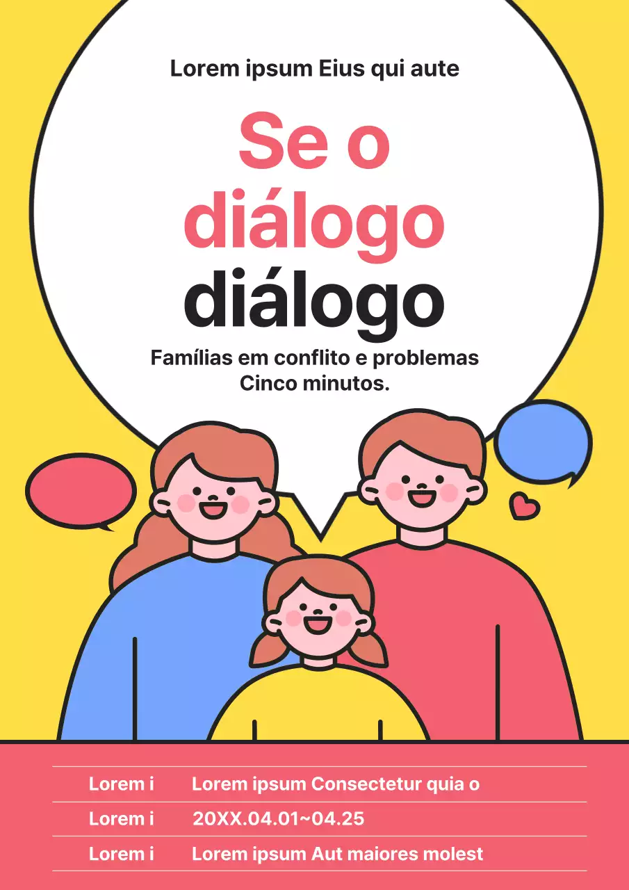 Anúncio de recrutamento para o programa de aconselhamento psicológico da família amarela